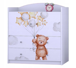 Komoda do študenskej izby - Happy K07 hrudník - biely - nábytok pre deti