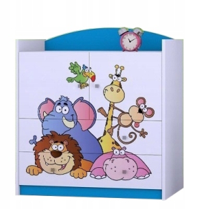Komoda do detskej izby - Happy K07 hrudník - modrý - nábytok pre deti
