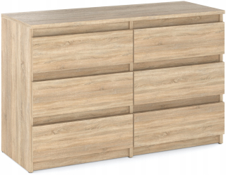 Komoda do obývačky - Podkrovná zásuvka, skrinka, Sonoma Oak Salon 6 zásuviek