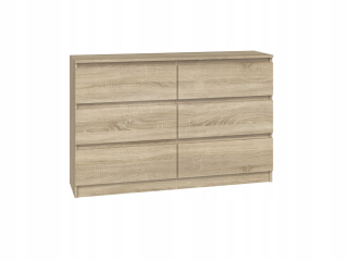 Komoda do detskej izby - MALWA M6 120 KOMERTY - Dub Oak Oak Sonoma