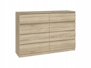 Komoda do spálne - Nočné stolové lano biely lesk s LED nočným stolom