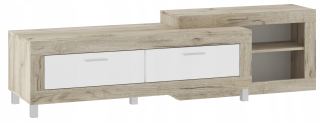 Skrinka pod TV - RTV Dresser White Gloss/Oak Grey Craft Ardsel