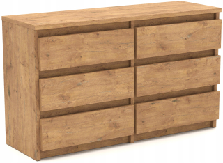 Salónový hrudník 6 zásuviek 100 cm rtv dub Lancelot