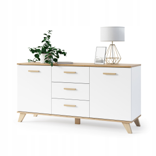 Komoda do obývačky - Scandi Scandinavian Style Dresser 150 cm White/Wotan