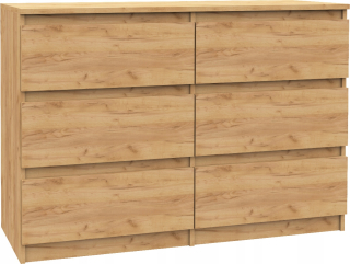 Komoda do obývačky - Veľké komody 3 zásuvky plus 3 skrinky 140 cm biele
