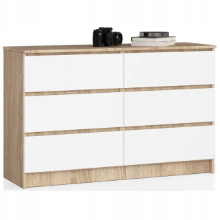 Komoda do detskej izby - Krištička 120 cm 6 Sonoma / Biała Dime