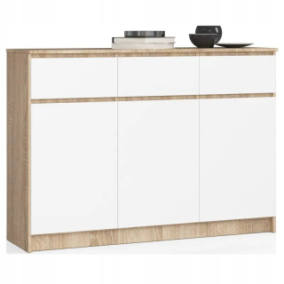 Komoda do obývačky - Nástenná jednotka pre miestnosť Salon White Furniture Rumio XL