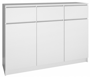 Komoda do obývačky - Skrinka na komoda 3d3s 120 cm salón bielych dverí