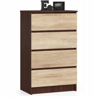 Komoda do obývačky - Skrinka na komoda 60 cm 4 clp wenge - sonoma