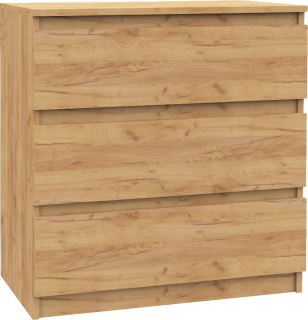 Komoda do obývačky - Skrinka na komoda 80 cm 3 zásuvky dubové remeslo