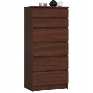 Komoda do študenskej izby - Skrinka na komoda K 60 cm 6 wenge zásuvky vysoké vysoké