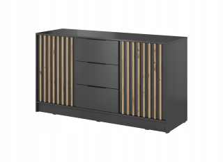 Komoda do študenskej izby - Lavička šíri podkrovie 101-202 x80 x76 cm dub/čierna