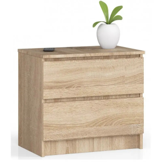 Komoda do obývačky - Sterusu zásuviek na nočný stolík 60 cm 2 zásuvky Sonoma