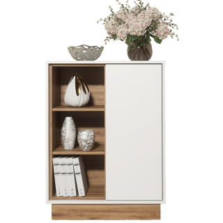 Komoda do obývačky - Kuchovňa retro skrinky Scandinavian Oak White LFT104