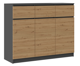 Komoda do študenskej izby - RTV kabinet Palermo 180 Wotan Black Industrial