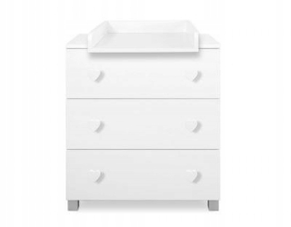 Komoda do detskej izby - Zásuvky na hrudi 120 cm 2 dvere 4 zásuvky biele