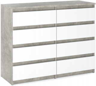 Komoda do obývačky - Hrudník zásuviek so zásuvkami skrinka 120 cm betón biela podložka
