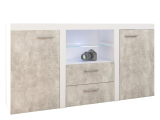 Komoda do obývačky - Moderná komoda Rumba L Dresser pre obývaciu izbu + LED