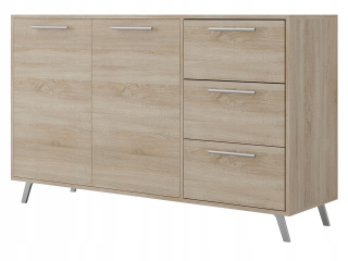 Komoda do detskej izby - Zásuvky s guľatkami z guľatiny 139 cm dva -hlavné skrinky