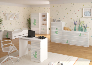 Zostava nábytku do detskej izby - SET NÁBYTKU MIKI posteľ 140x70 - 6 prvkov VZORY