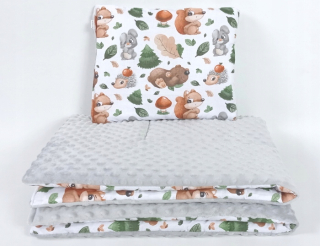 Kompletný set posteľných obliečok - Minky Set Kocyk 75/100 cm+ vankúš 25/35 cm