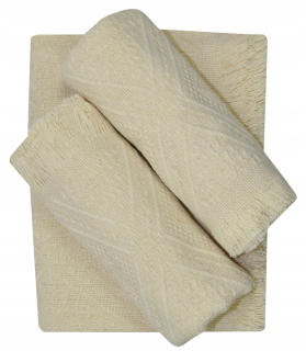 Prikrývka, prehozy na posteľ - Sada kresiel s posteľou a krémom s krémom 170x205