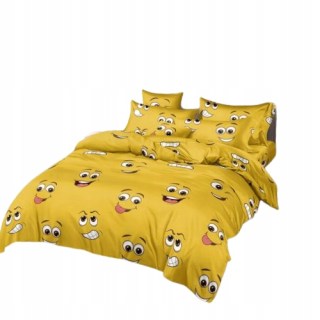 Kompletný set posteľných obliečok - Sada podstielky 160x200 Emces of Emoji Hearts