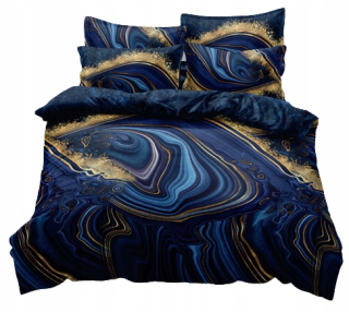 Kompletný set posteľných obliečok - Posteľná súprava 140x200 Navy modrá abstrakcia