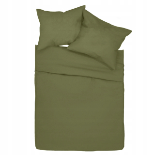 Kompletný set posteľných obliečok - Sada podstielky 200x200 bavlnené saténové khaki