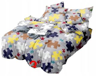 Kompletný set posteľných obliečok - Sada podstielky 3d 160x200 Detská 3CZ Puzzle