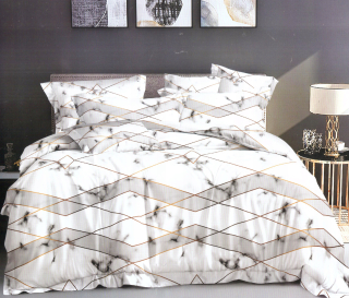 Kompletný set posteľných obliečok - Sada obliečkovej bavlny 160x200 Elegantný mramor