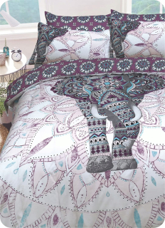 Kompletný set posteľných obliečok - Sada slonov s elephantom s dvojitým mandalou 200x200