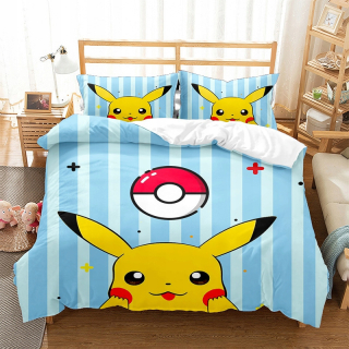 Kompletný set posteľných obliečok - Sada podstielky + vankúš 200x220 Pokémon