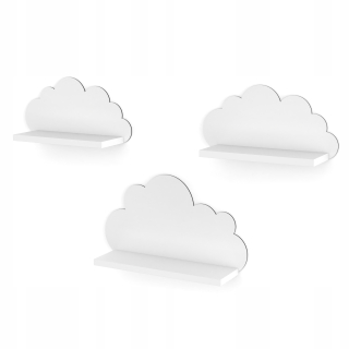 Polica do detskej izby - Nastavte 3x Set Cloud Poličky Cloud