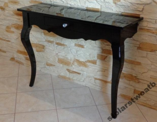 Toaletný stolík - Čierny lesklý toaletný tabuľka 100 x 75 x 33 cm