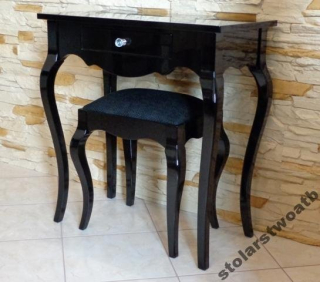 Toaletný stolík - Tabuľky na čierny lesk 70 x 75 x 38 cm