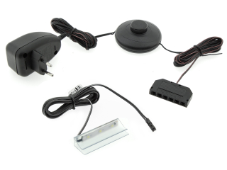 Osvetlenie nábytku - KPLE KPL.1X LED PVC CLIP pre sklenenú policu +napájanie