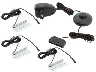 Osvetlenie nábytku - KPLE KPL.3X LED PVC CLIP pre sklenenú policu +napájanie