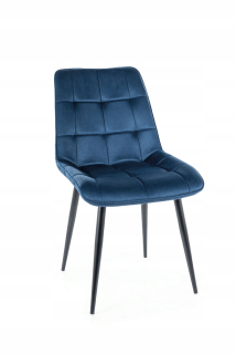 Kuchynská, jedálenská stolička - Chic Monolith Chair Black Rám / Navy Blue 77