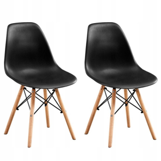 Stolička do obývačky - DSW stolička moderná kancelária čierna 2pcs set