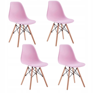 Stolička do obývačky - DSW stolička moderná kancelária Pink 4ks set