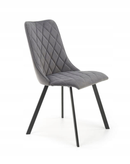 Kuchynská, jedálenská stolička - Stolička K450 Velor Gray / Black Steel Halmar