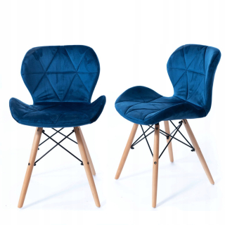 Stolička do obývačky - Čalúnené velor kreslo prešívané salón DSW