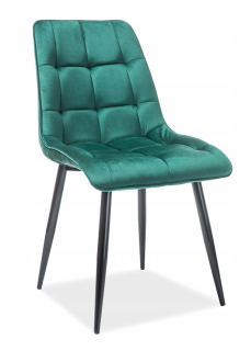 Stolička do obývačky - Čalúnené elegantné zamatové zelené kreslo
