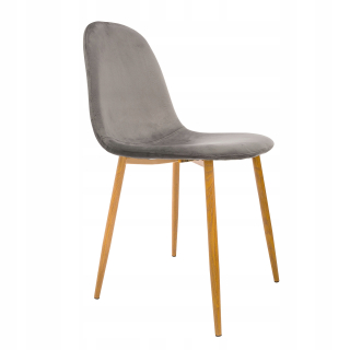 Stolička do obývačky - Šedá velor stolička pre jedáleň showroom