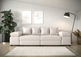 Pohovka, gauč - Pohovka s 3 osobami ako béžová posteľ 265 ZS01 O-SOFA
