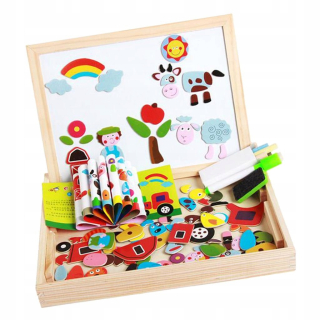 Drevená kreslená doska pre deti puzzle