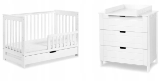 Zostava nábytku do detskej izby - Klupś Iwo Company Set + detská postieľka 120 x 60 biela