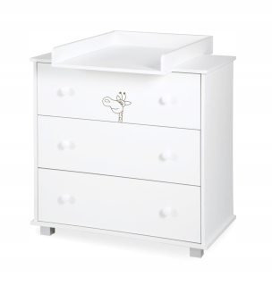 Komoda do študenskej izby - Kluupś Safari Dresser White s prebaľovacím stolom