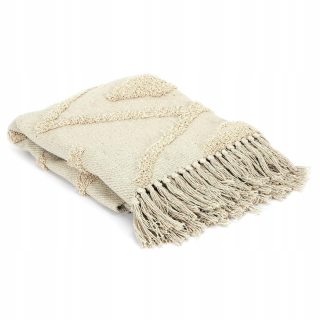 Prikrývka, prehozy na posteľ - Prikrývka 120x150 intersi boho bavlnené gule
